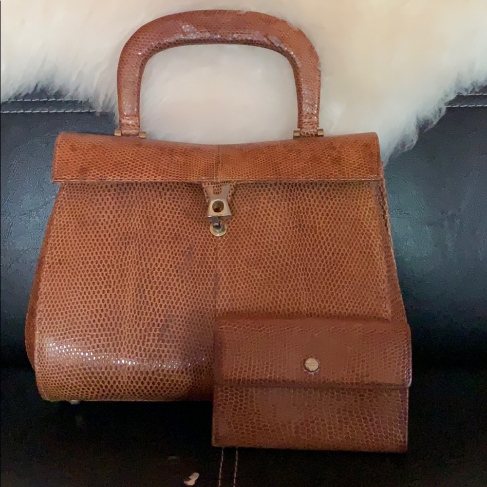 Snake skin bag with matching wallet